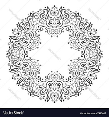  					Abstract Ornate Mandala Decorative frame for vector image														