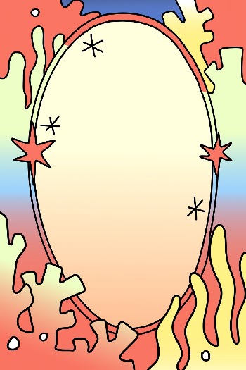 Abstract oval frame, underwater doodle | Free Vector - rawpixel