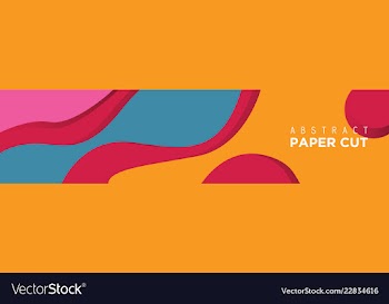 Abstract paper cut banner background vector image