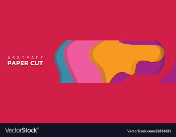 Abstract paper cut banner background vector image