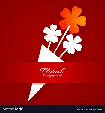 Abstract paper flower on a red background vector image