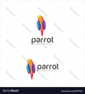Abstract parrot bird logo design creative sign c vector image