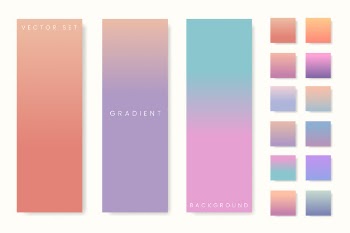 Abstract pastel gradient banner set