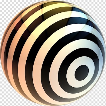 Abstract Pattern Sphere Renders, gold and black striped ball illustration transparent background PNG clipart