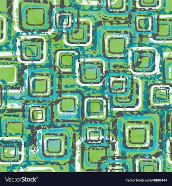Abstract pattern with colorful squares on a green vector image