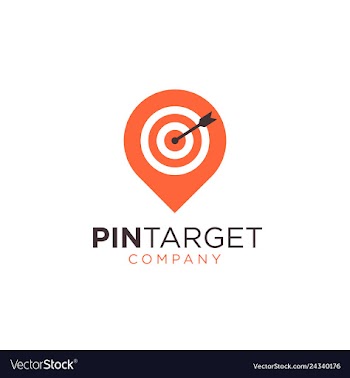 Abstract pin sign symbol logo vector image