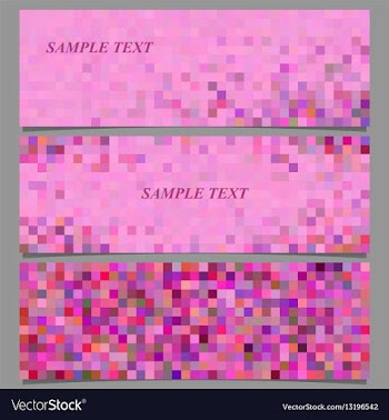 Abstract pixel square mosaic banner design set vector image