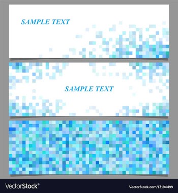 Abstract pixel square mosaic banner template set vector image