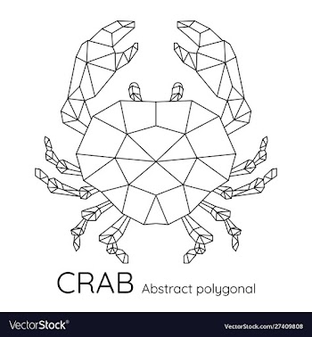 Abstract polygonal geometric crab vector image