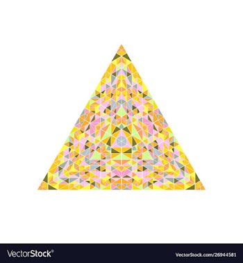 Abstract polygonal isolated colorful ornate vector image