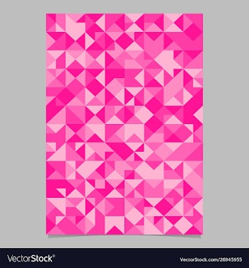 Abstract polygonal pink mosaic triangle brochure vector image