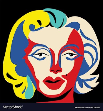 abstract pop art portrait of blonde girl