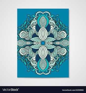 Abstract poster with hand drawn ornament vector image