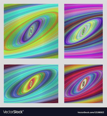 Abstract psychedelic brochure background set vector image