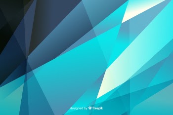 Abstract pyramids on blue shades background Free Vector