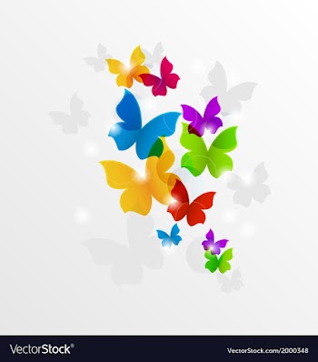  					Abstract rainbow butterflies colorful background vector&nbsp;image														