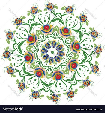 Abstract rainbow roses round vector image