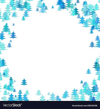 Abstract random pine tree pattern round border vector image