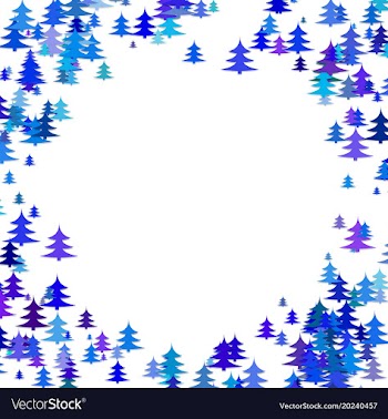 Abstract random pine tree pattern round border vector image