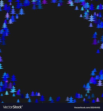 Abstract random pine tree pattern round border vector image