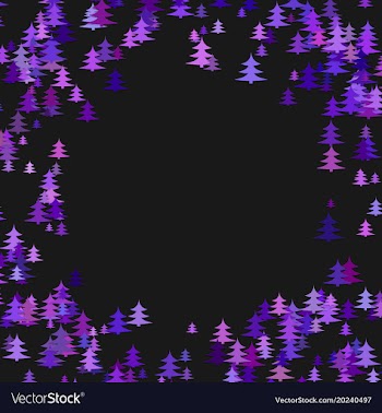 Abstract random pine tree pattern round border vector image