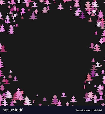 Abstract random pine tree pattern round border vector image