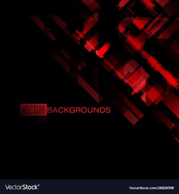 Abstract red colors geometry on a black vector image