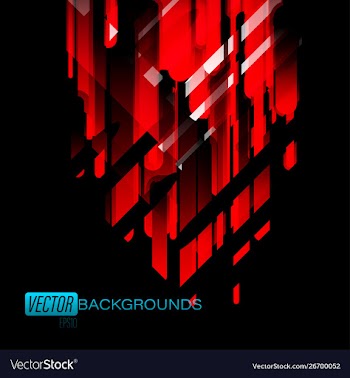 Abstract red colors shapes on a black vector image