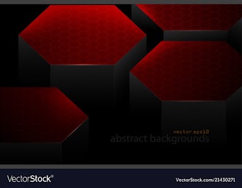 Abstract red hexagonal shapes scene vector image