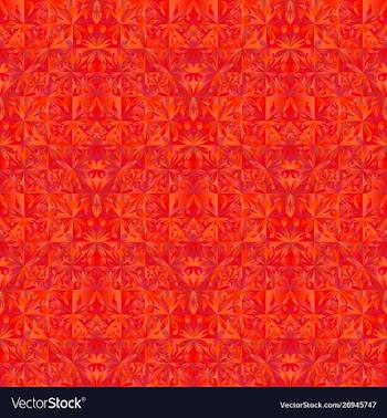 Abstract red polygonal geometrical mosaic floral vector image