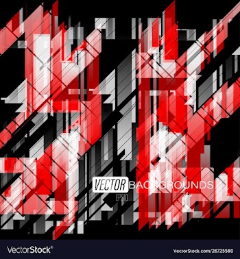 Abstract red shapes colors on a black vector image
