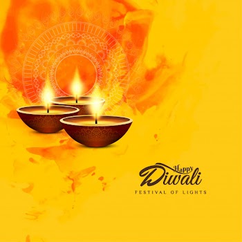 Abstract religious happy diwali yellow background Free Vector