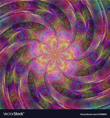 Abstract rotating colorful fractal art background vector image