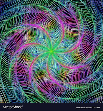 Abstract rotating colorful fractal design vector image