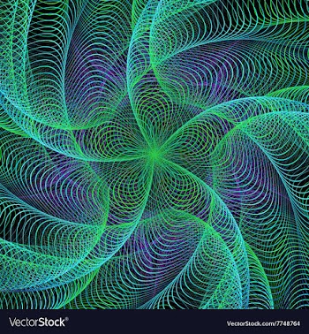 Abstract rotating green fractal background vector image