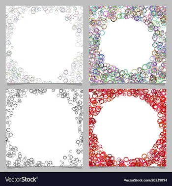 Abstract round border background set with circles vector image