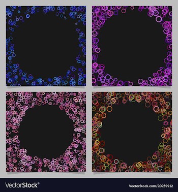 Abstract round border background set with circles vector image