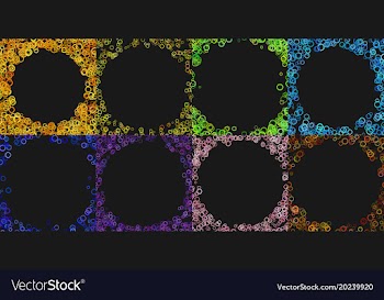 Abstract round border background set with circles vector image