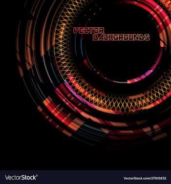 Abstract round colors motion on a black vector image