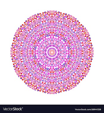 Abstract round geometrical colorful floral vector image