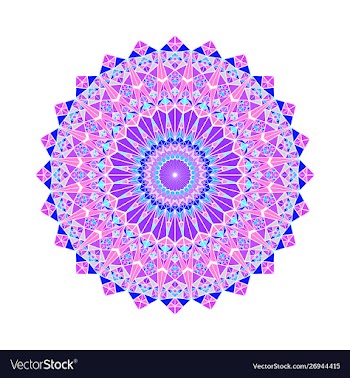 Abstract round ornate colorful mosaic triangle vector image