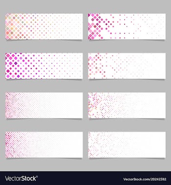 Abstract rounded square mosaic pattern banner vector image