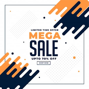 Abstract sale and promotion banner with offer details Free Vector