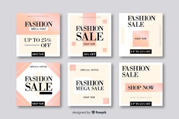 Abstract sales banners for social media Free Vector