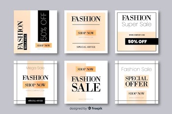 Abstract sales banners for social media Free Vector