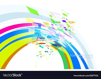 Abstract scattered colors curve concepts vector image