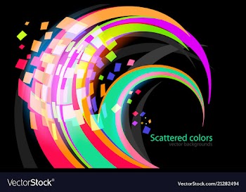 Abstract scattered colors curve scene vector image