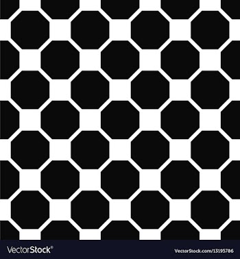 Abstract seamless black and white octagon pattern vector image