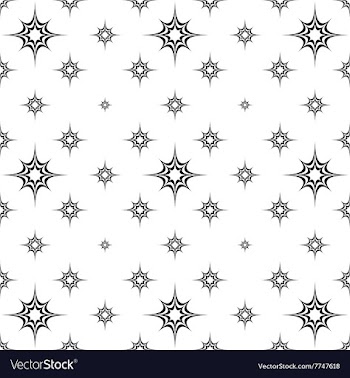Abstract seamless monochrome star pattern vector image