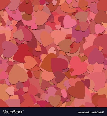Abstract seamless random heart background pattern vector image